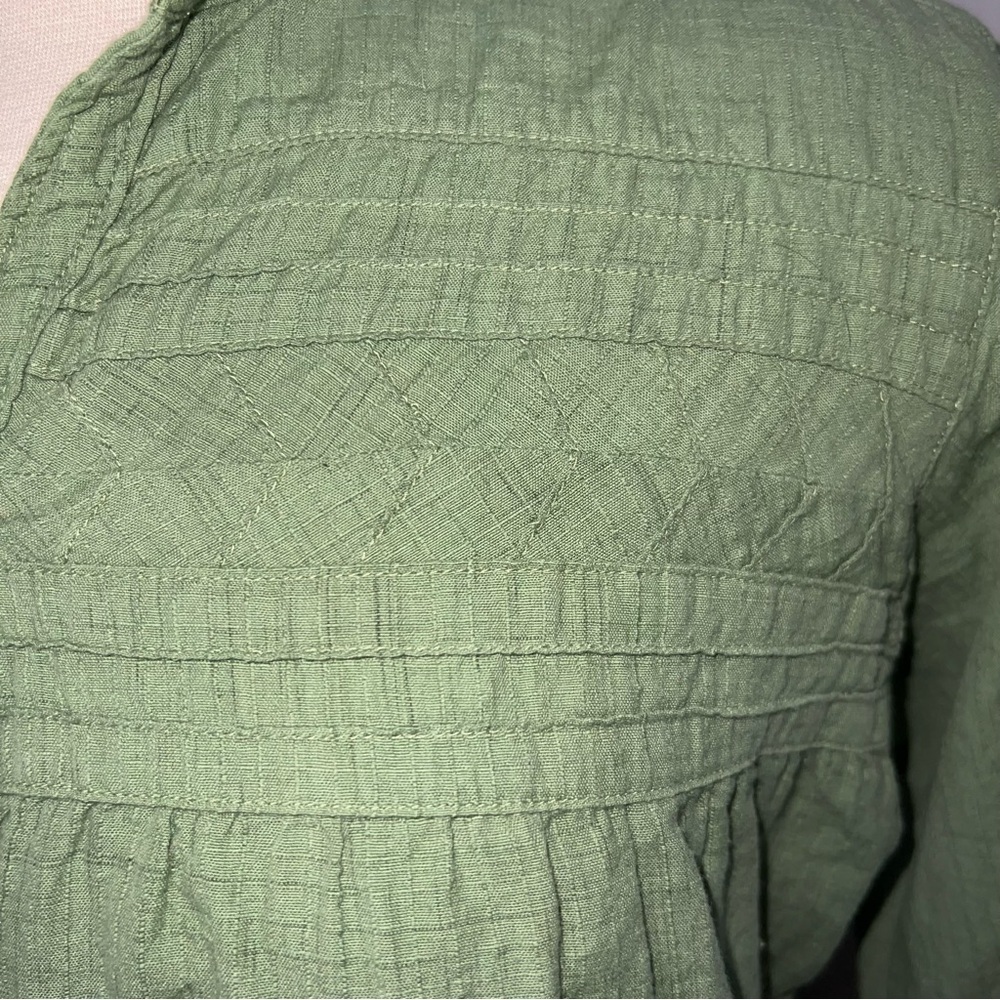 WOOLRICH Button Down Tunic Olive Green 100% Cotton shirt Medium - Picture 5 of 11